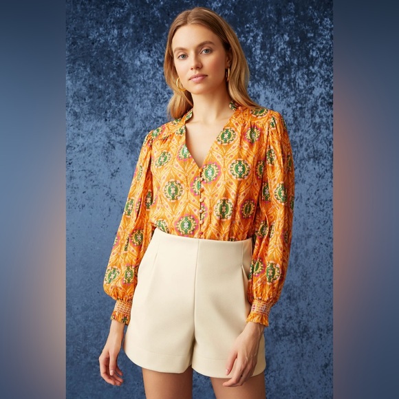 Marie Oliver Tops - Marie Oliver Imogene Blouse marigold Trellis